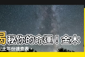 【金木水火土 年份】揭秘你的命運！金木水火土年份速查表，瞬間秒懂你是什麼命