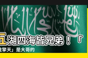 【五湖四海皆兄弟一柱擎天是大哥】五湖四海皆兄弟！「一柱擎天」是大哥的暗號，千萬別搞錯喔！