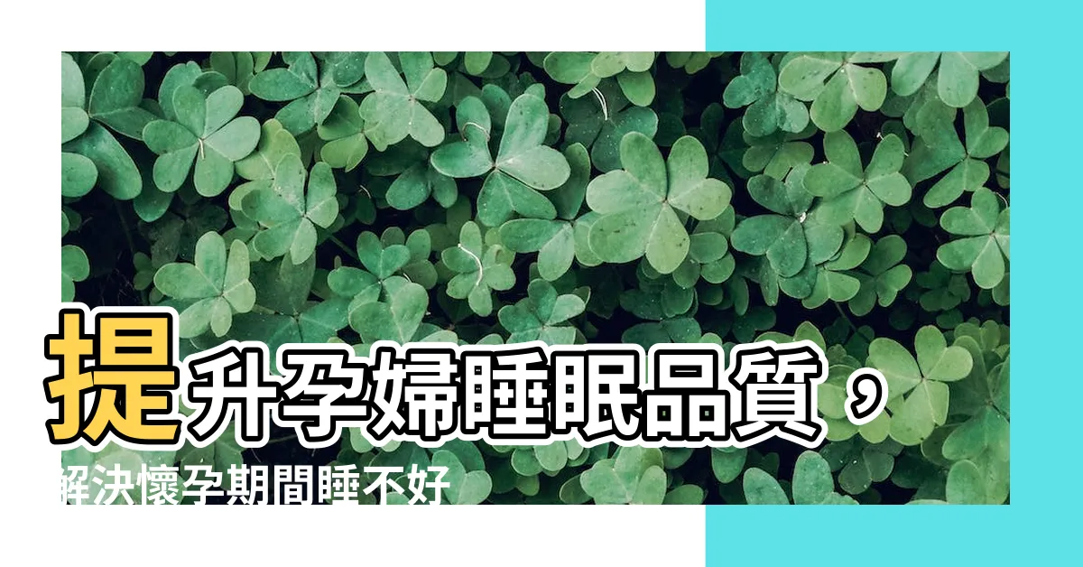 【懷孕睡不好】提升孕婦睡眠品質，解決懷孕期間睡不好的困擾