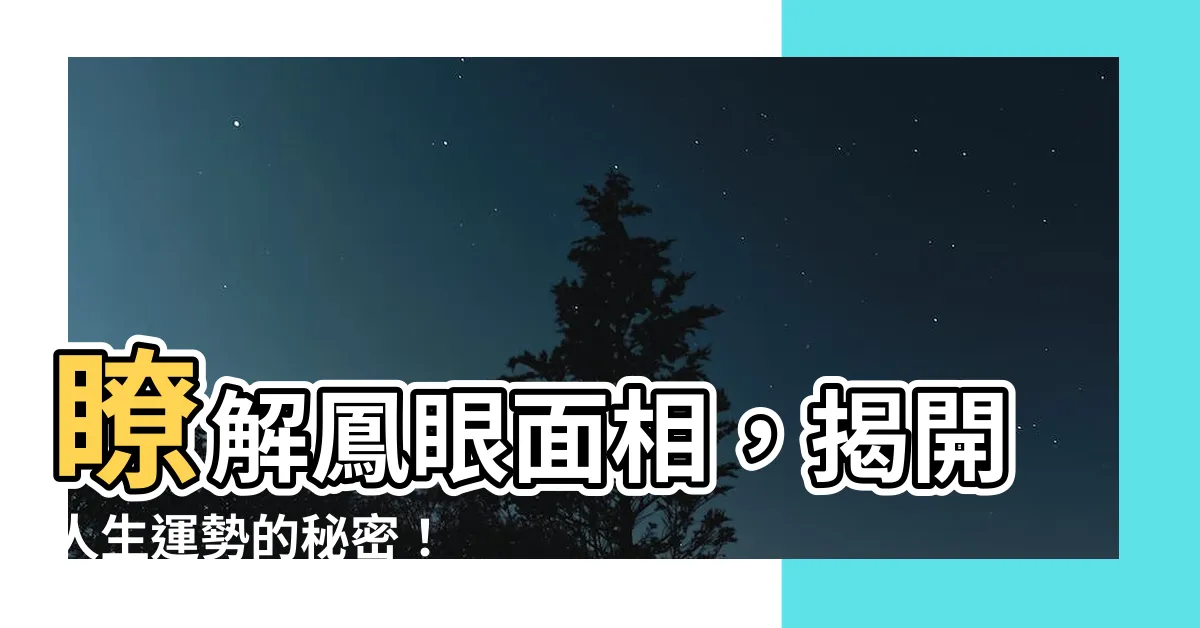 【鳳眼 人相】瞭解鳳眼面相，揭開人生運勢的秘密！