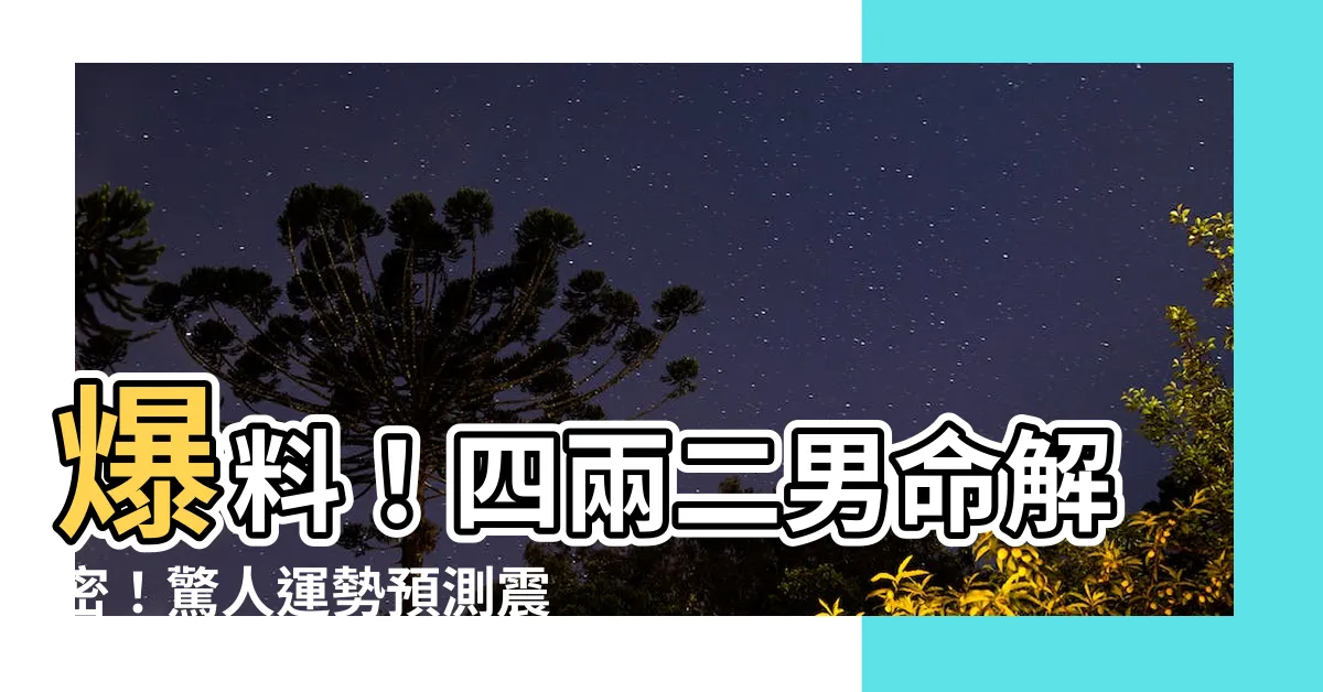 【四兩二男】爆料！四兩二男命解密！驚人運勢預測震撼揭露！