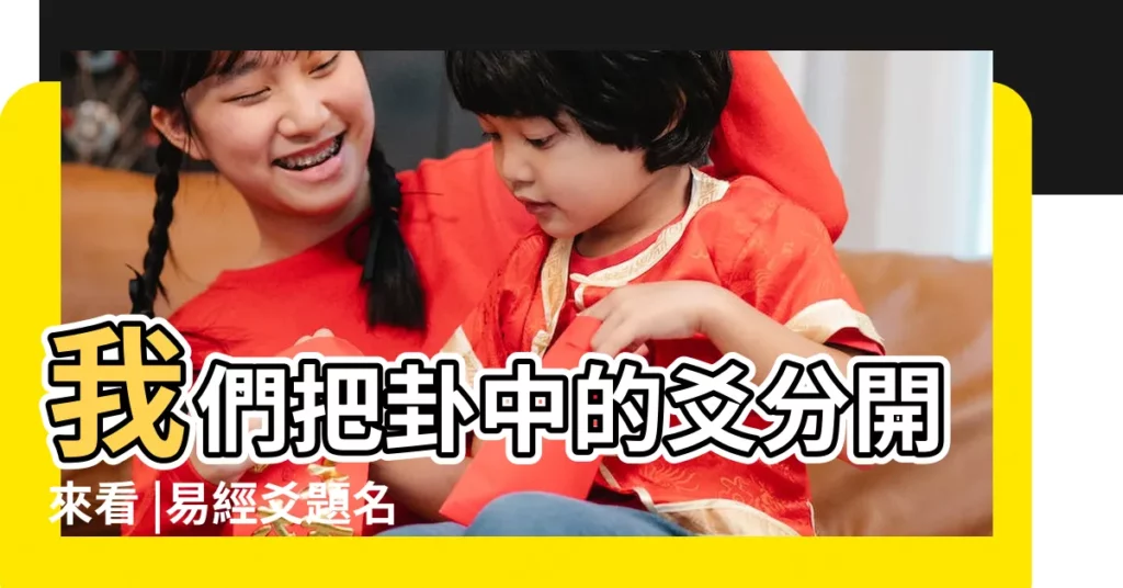 我們把卦中的爻分開來看 |易經爻題名 |九和六代表什麼 |【周易中九卦初爻】