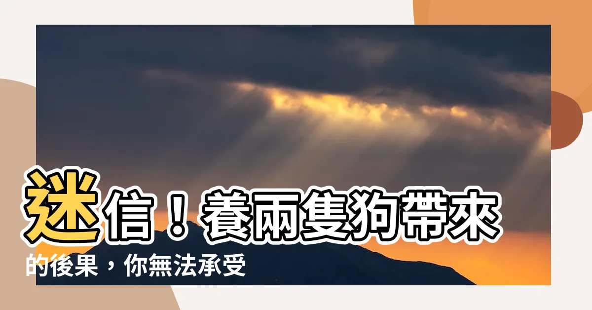 【養兩隻狗 迷信】迷信！養兩隻狗帶來的後果，你無法承受！
