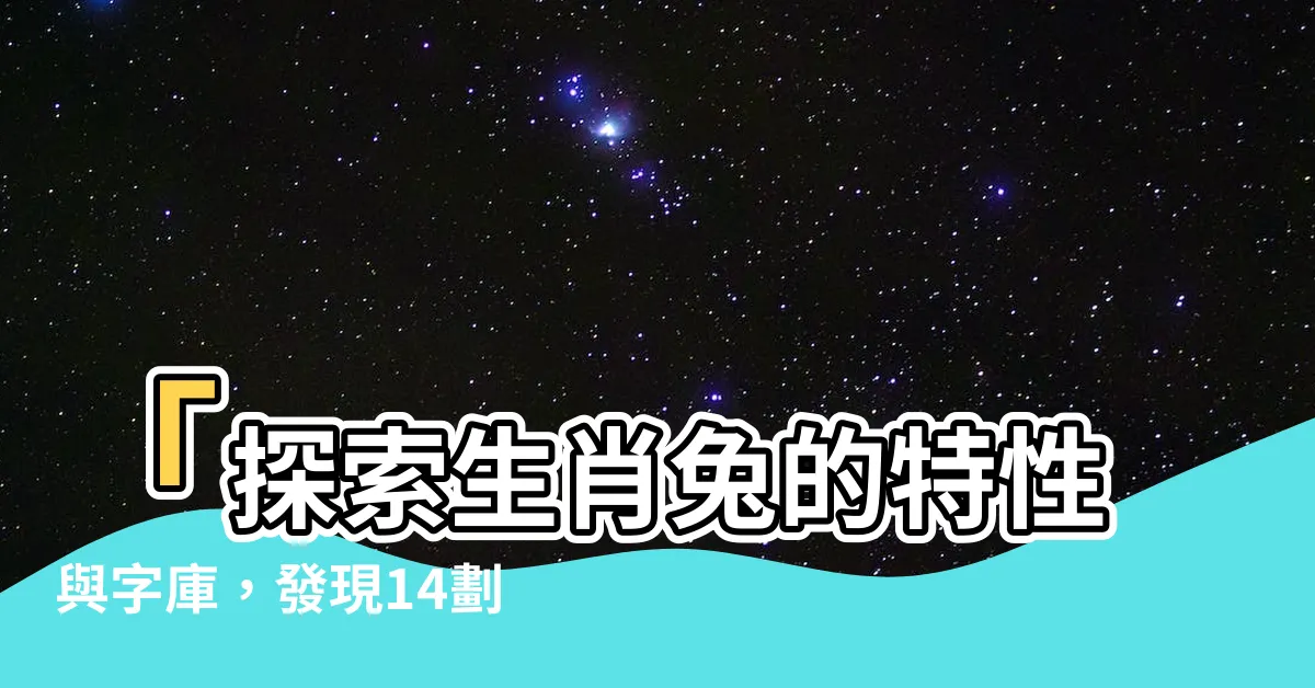 【14劃的字屬兔】「探索生肖兔的特性與字庫，發現14劃的字屬兔的奇妙世界」