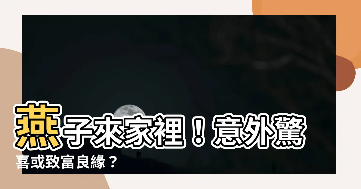 【燕子來家裡】燕子來家裡！意外驚喜或致富良緣？