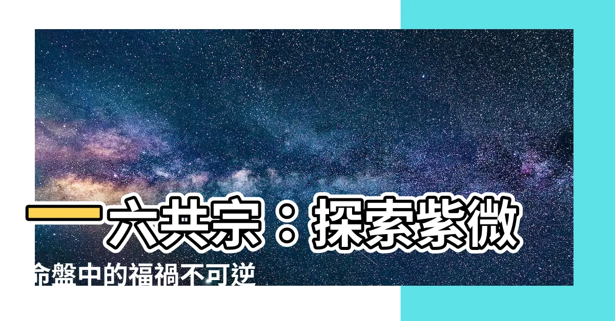 【一六共宗】一六共宗：探索紫微命盤中的福禍不可逆現象