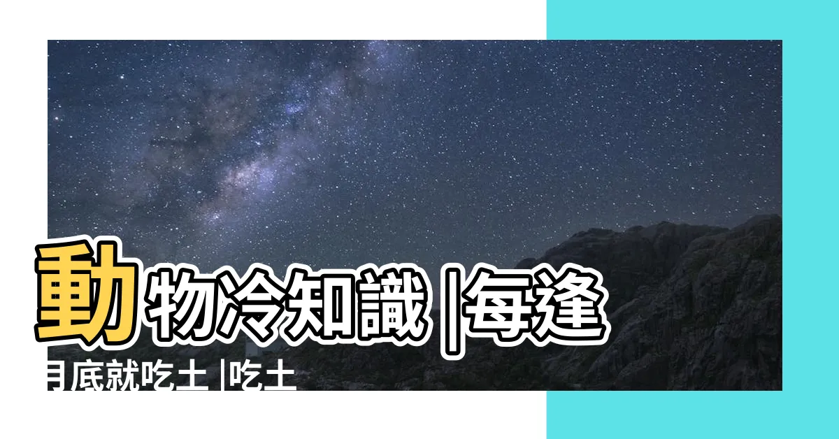 【土 動物】動物冷知識 |每逢月底就吃土 |吃土達人 |