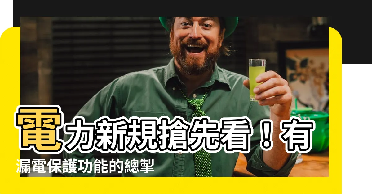 【有漏電保護功能的總掣應安裝在】電力新規搶先看！有漏電保護功能的總掣該安裝在哪？