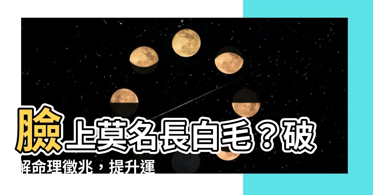 【臉上長白色的毛】臉上莫名長白毛？破解命理徵兆，提升運勢與健康