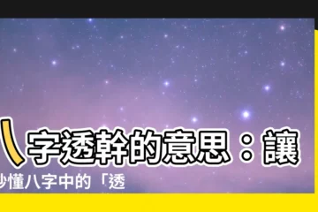 【八字透幹 意思】八字透幹的意思：讓你秒懂八字中的「透幹」概念