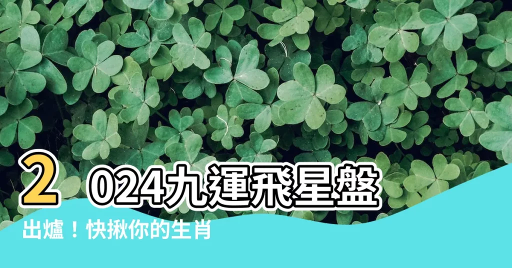 【2024九運飛星盤】2024九運飛星盤出爐！快揪你的生肖好友來趨吉避兇
