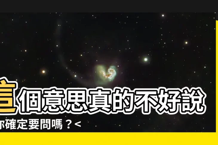 【不好説意思】這個意思真的不好説！你確定要問嗎？