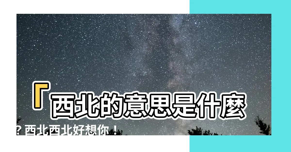 【西北的意思】「西北的意思是什麼？西北西北好想你！」