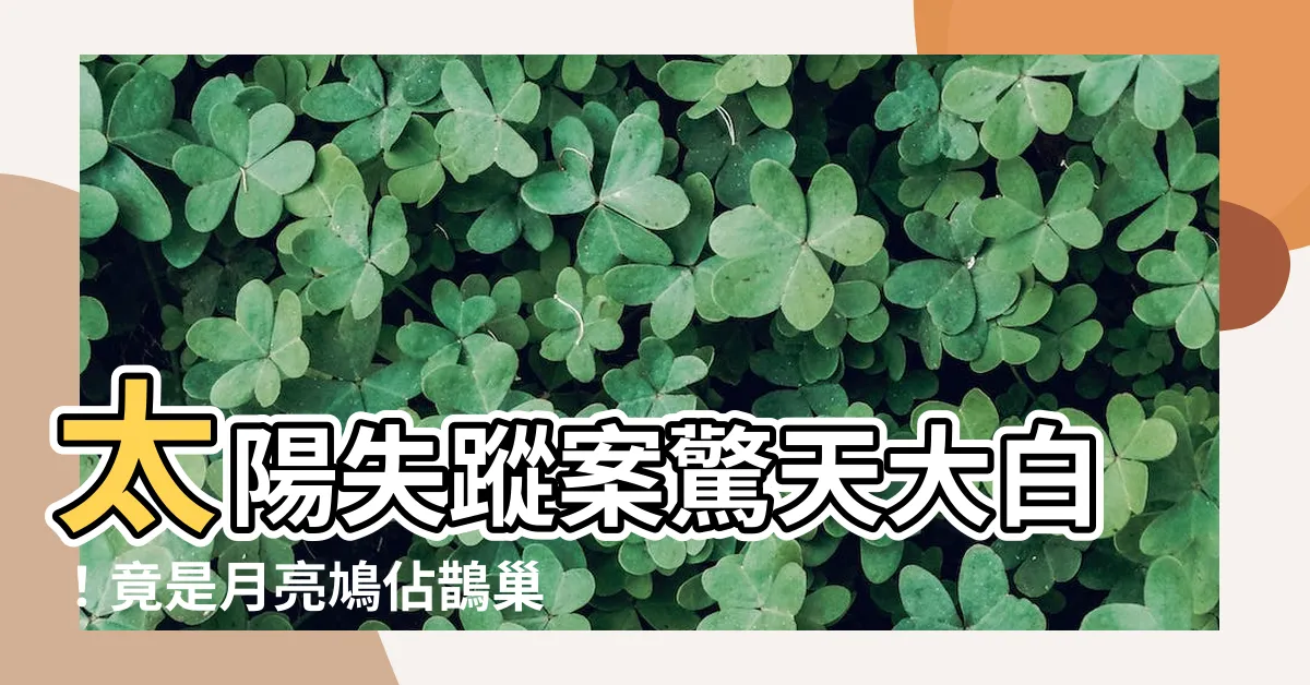 【太陽 偷馬頭】太陽失蹤案驚天大白！竟是月亮鳩佔鵲巢，還把太陽的馬頭偷走了！