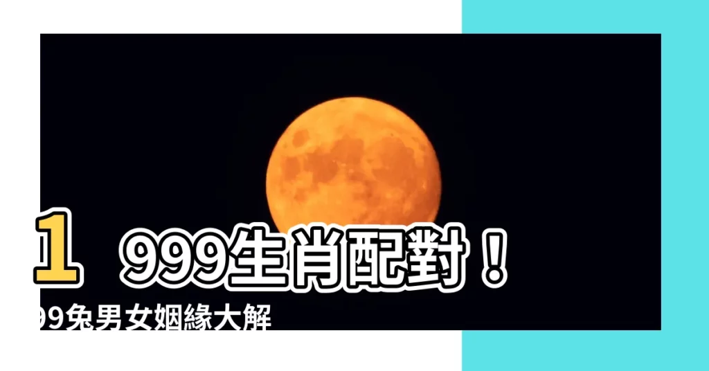 【1999生肖配對】1999生肖配對！99兔男女姻緣大解析，找到你的命定伴侶