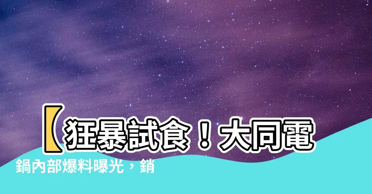【大同電鍋內部】【狂暴試食！大同電鍋內部爆料曝光，銷魂口味將震撼你的味蕾！】