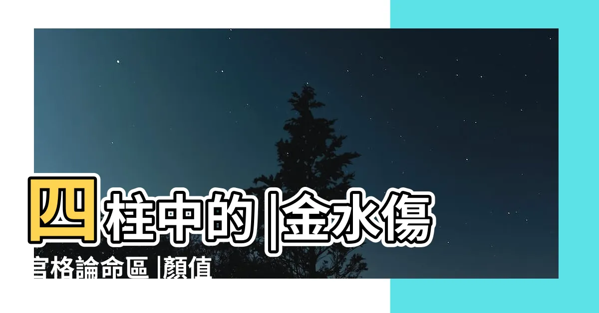 【金水傷官 美人】四柱中的 |金水傷官格論命區 |顏值擔當 |