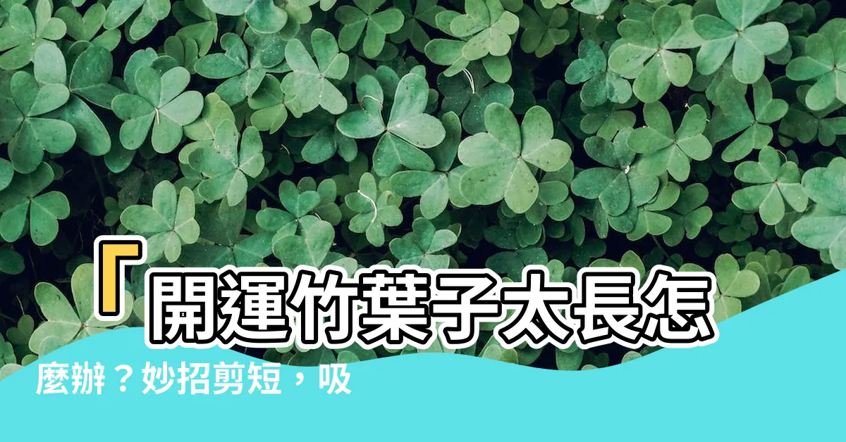 【開運竹葉子太長】「開運竹葉子太長怎麼辦？妙招剪短，吸引好運速速降臨！」