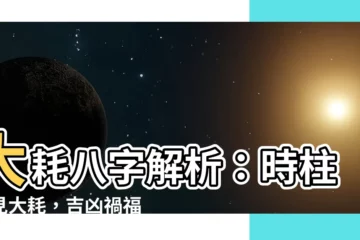 【大耗八字】大耗八字解析：時柱驚見大耗，吉凶禍福一次看