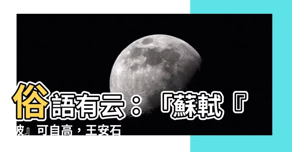 【俗語有云】俗語有云：「蘇軾『坡』可自高，王安石『石』難居！　」