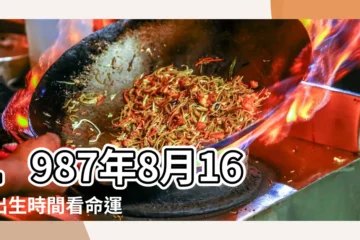 【1987年8月16陰曆的命運】1987年8月16日出生時間看命運 |1987年08月16日出生的人的性格命運 |生日測試性格 |