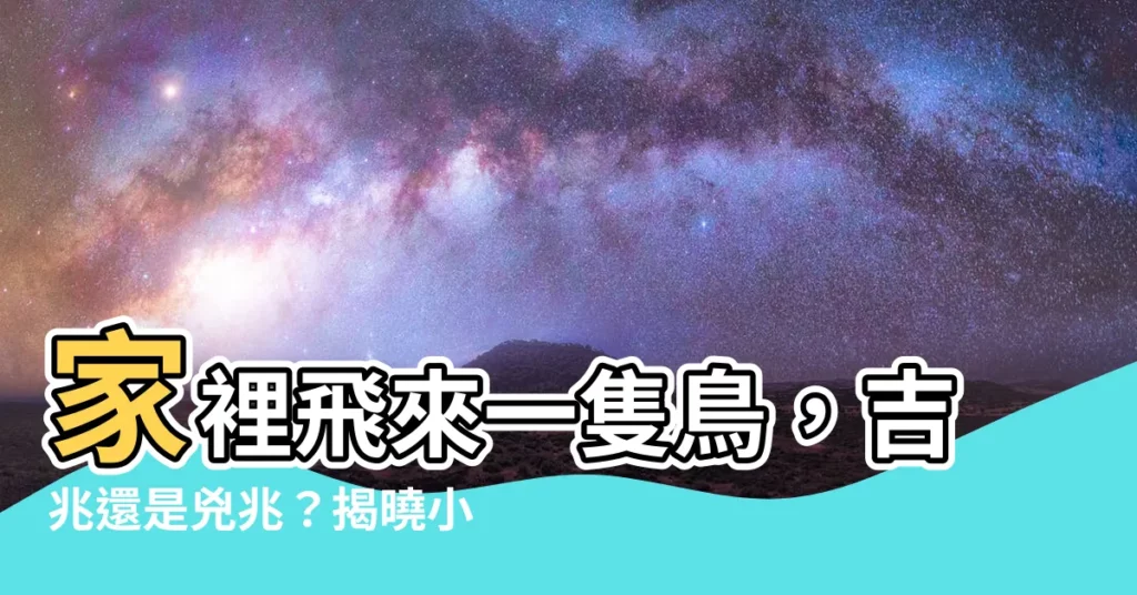 【家裡有鳥】家裡飛來一隻鳥，吉兆還是兇兆？揭曉小鳥進屋的徵兆