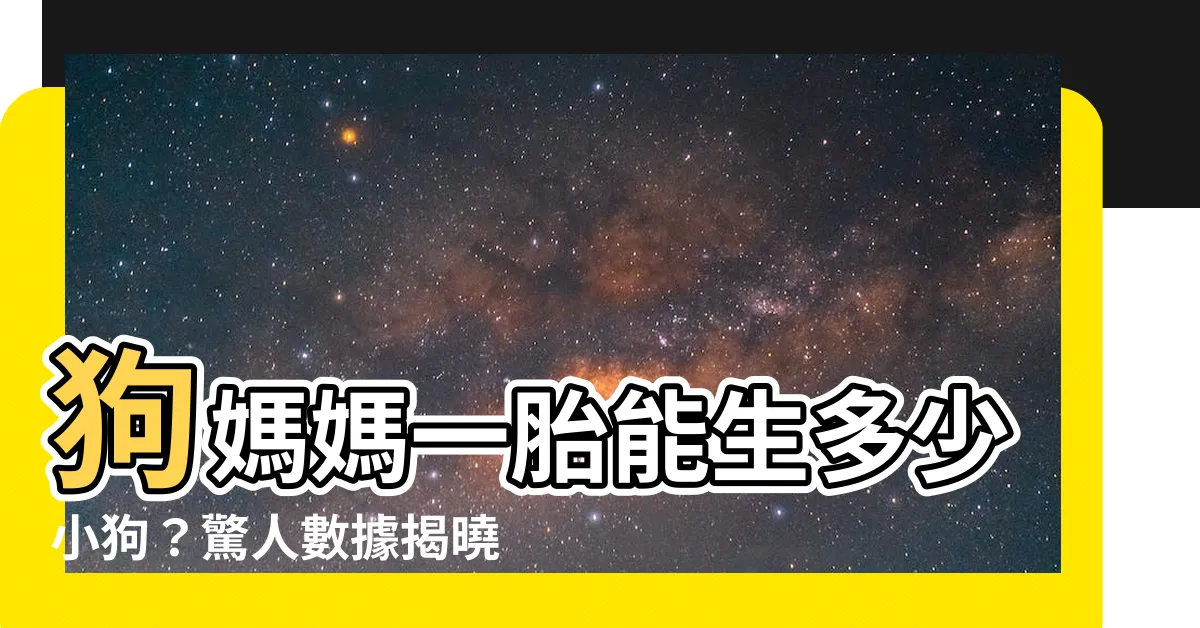 【狗一胎生幾隻】狗媽媽一胎能生多少小狗？驚人數據揭曉，你肯定想不到！