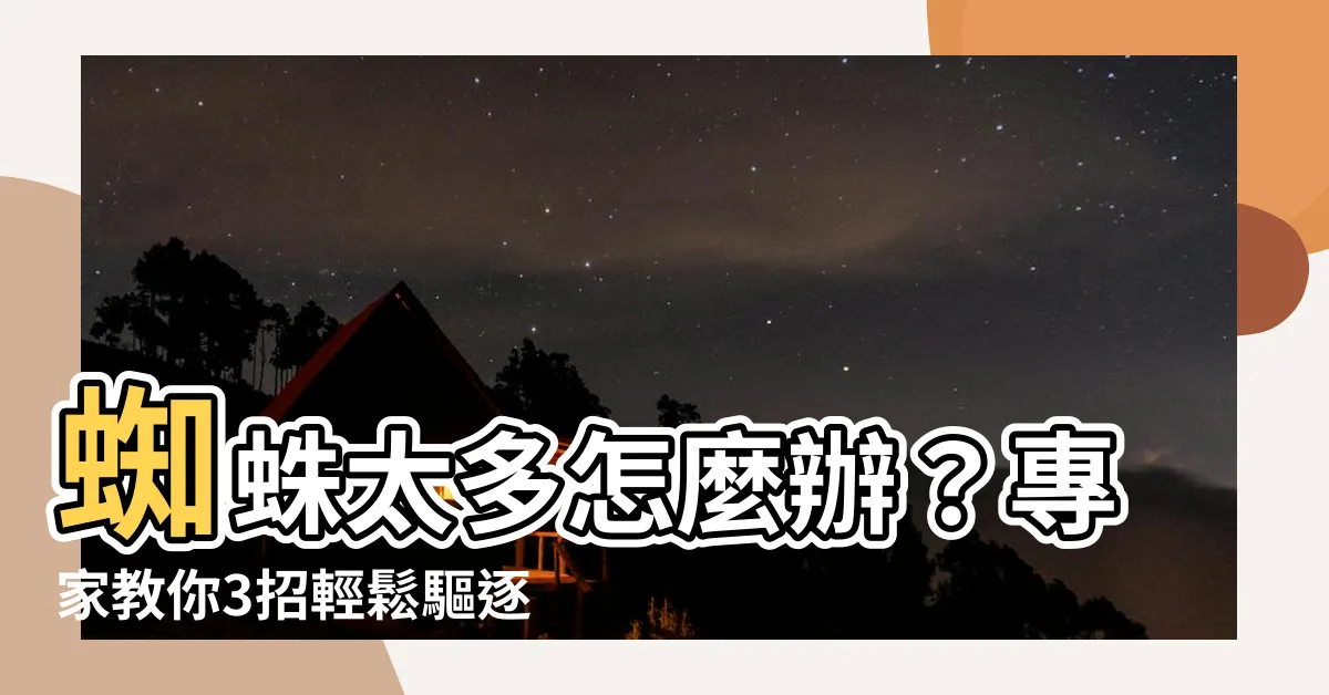 【蜘蛛太多】蜘蛛太多怎麼辦？專家教你3招輕鬆驅逐蜘蛛！