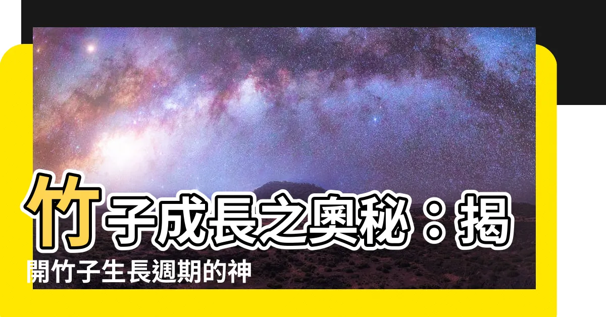 【竹子生長週期】竹子成長之奧秘：揭開竹子生長週期的神秘面紗