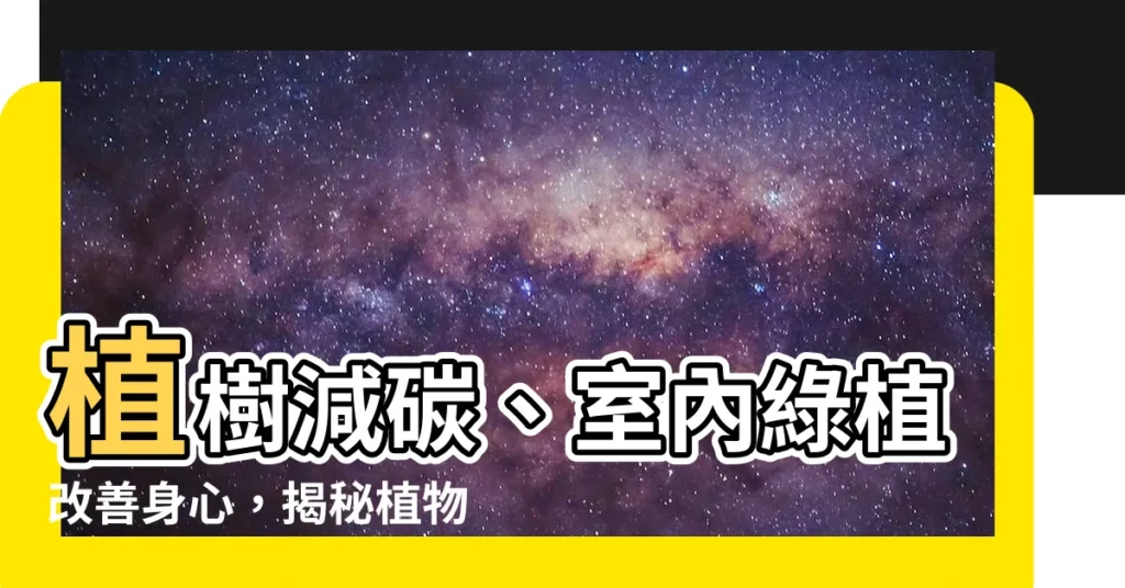 【植物對空氣的好處】植樹減碳、室內綠植改善身心，揭秘植物對空氣的驚人好處