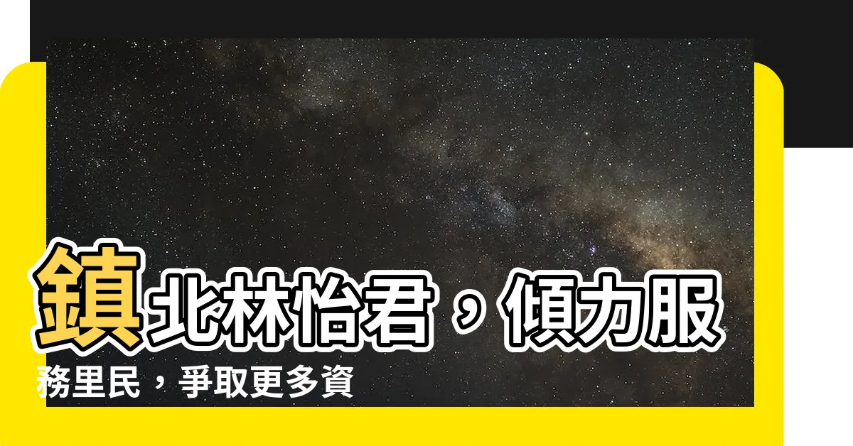 【鎮北林怡君】鎮北林怡君，傾力服務里民，爭取更多資源！