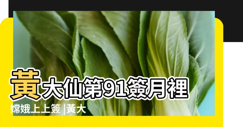 黃大仙第91簽月裡嫦娥上上簽 |黃大仙靈簽第91簽解簽 |月裏嫦娥 |【黃大仙解籤91籤詳解】