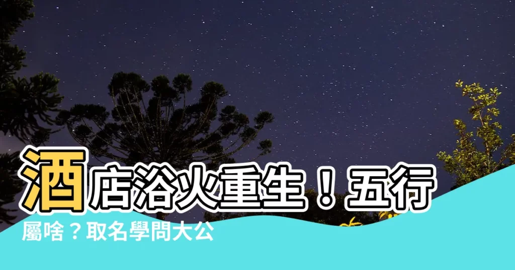 【酒店五行】酒店浴火重生！五行屬啥？取名學問大公開