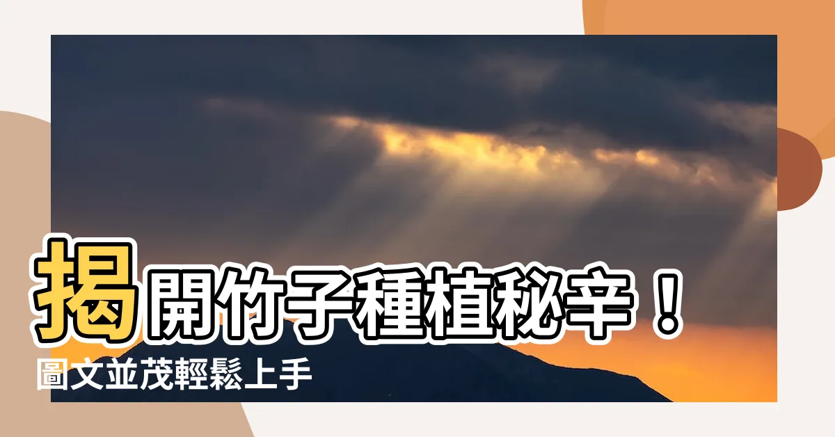 【竹子 種植】揭開竹子種植秘辛！圖文並茂輕鬆上手