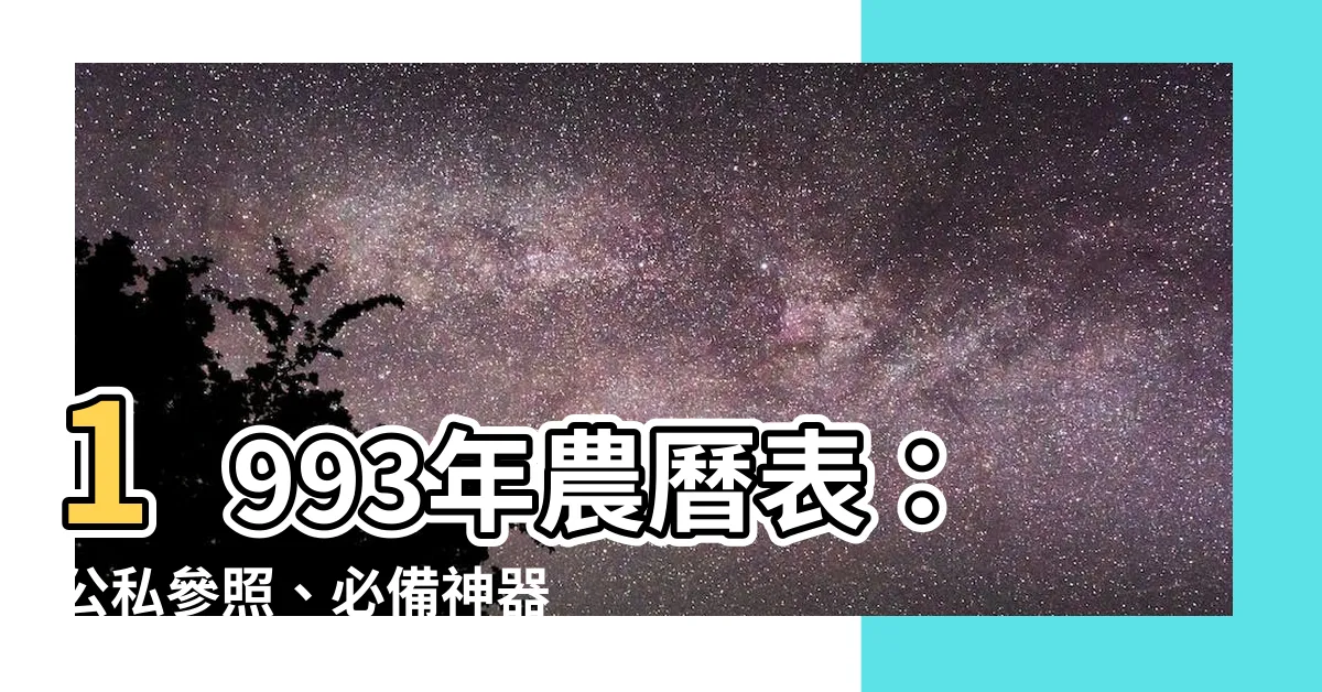 【1993年農曆表】1993年農曆表：公私參照、必備神器