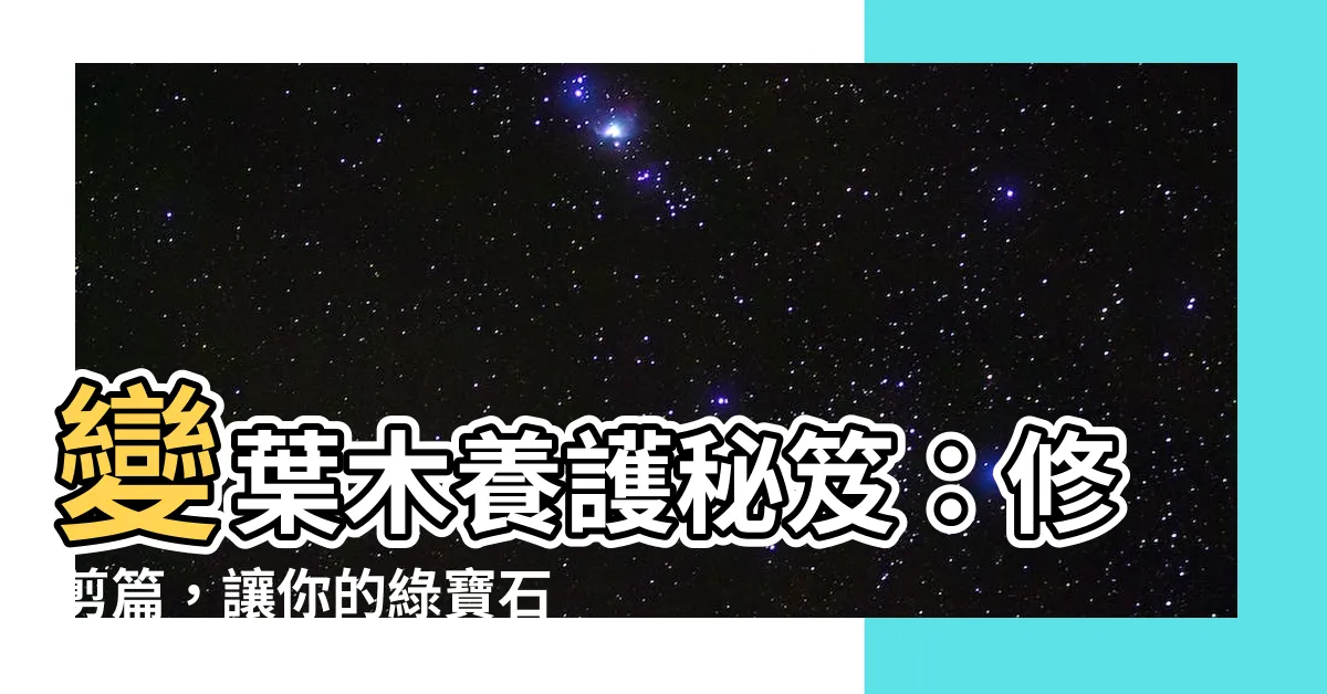 【變葉木修剪】變葉木養護秘笈：修剪篇，讓你的綠寶石更健康煥發！