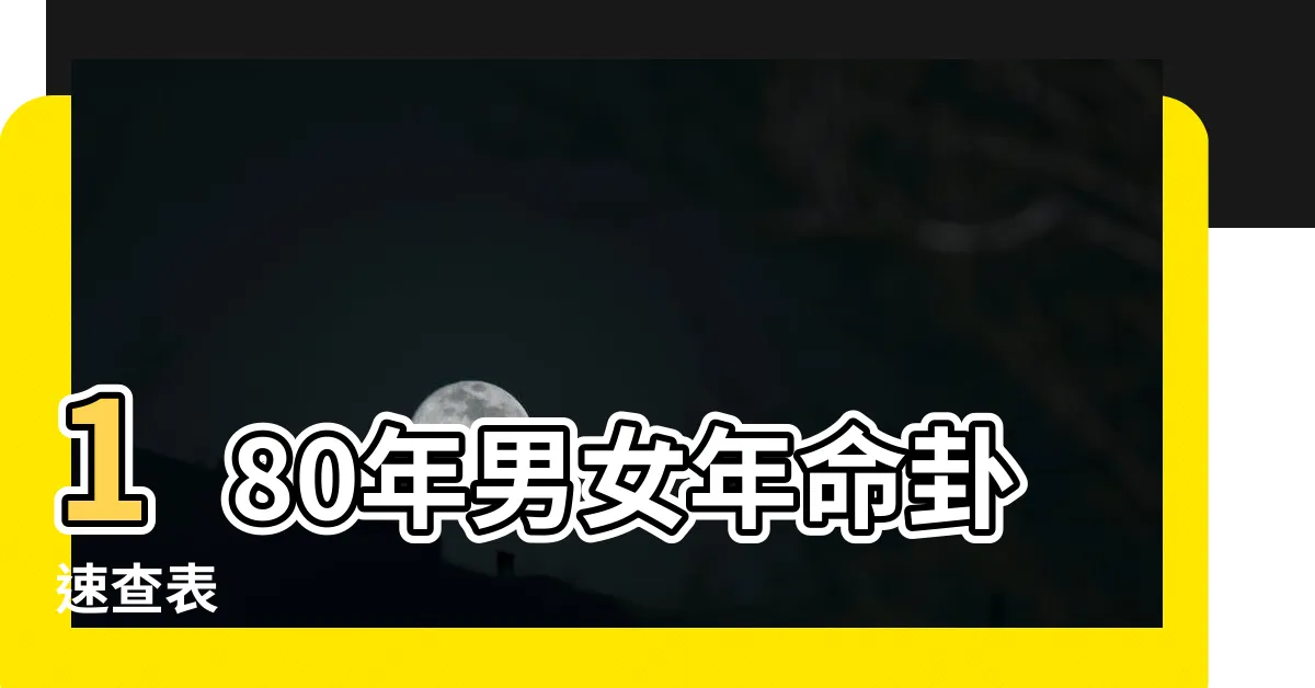【年命卦】180年男女年命卦速查表