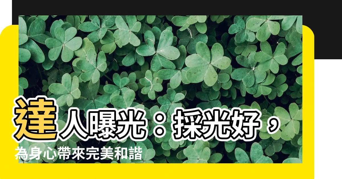 【採光好】達人曝光：採光好，為身心帶來完美和諧的生活！