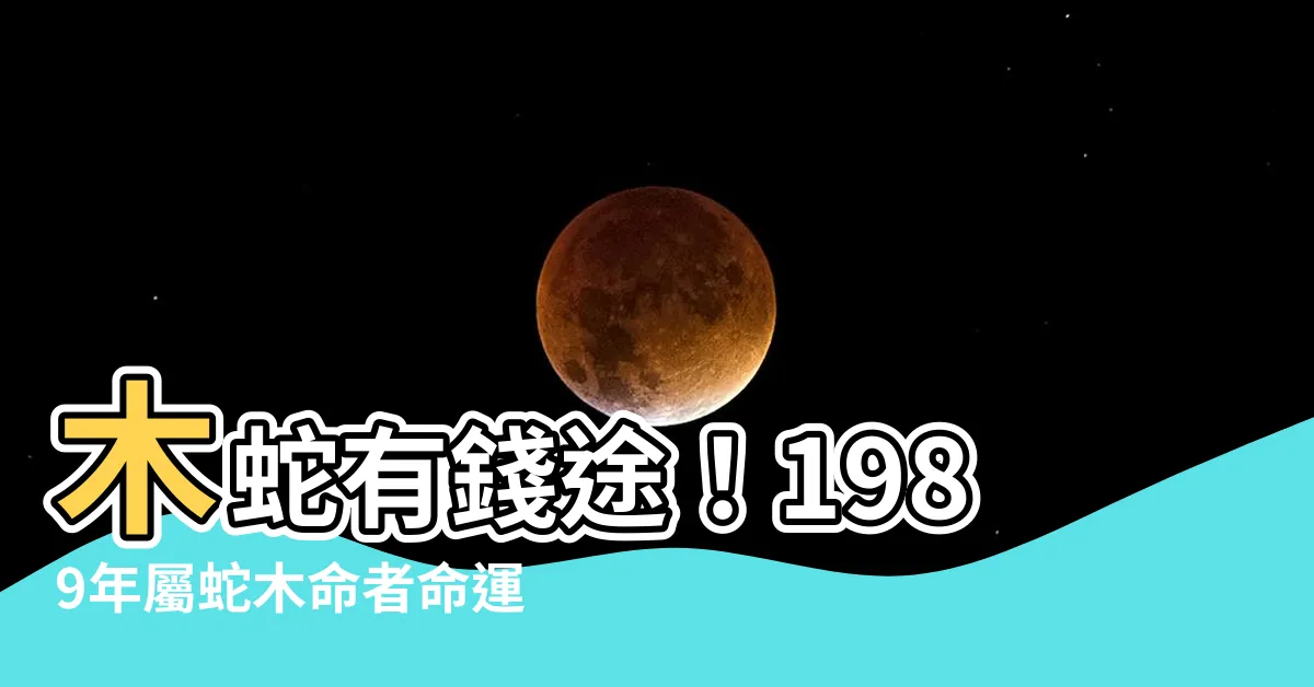【木蛇1989】木蛇有錢途！1989年屬蛇木命者命運大解析