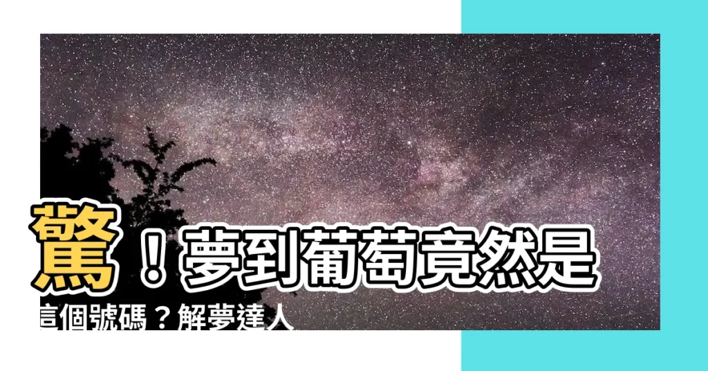 【夢到葡萄是幾號】驚！夢到葡萄竟然是這個號碼？解夢達人揭曉夢境密碼
