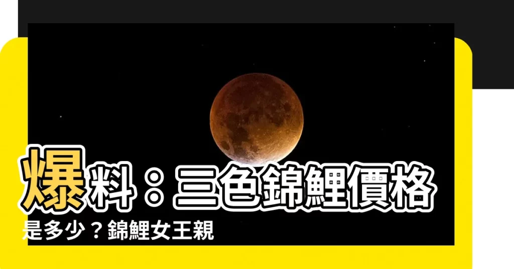 【三色錦鯉價格】爆料：三色錦鯉價格是多少？錦鯉女王親自揭秘！