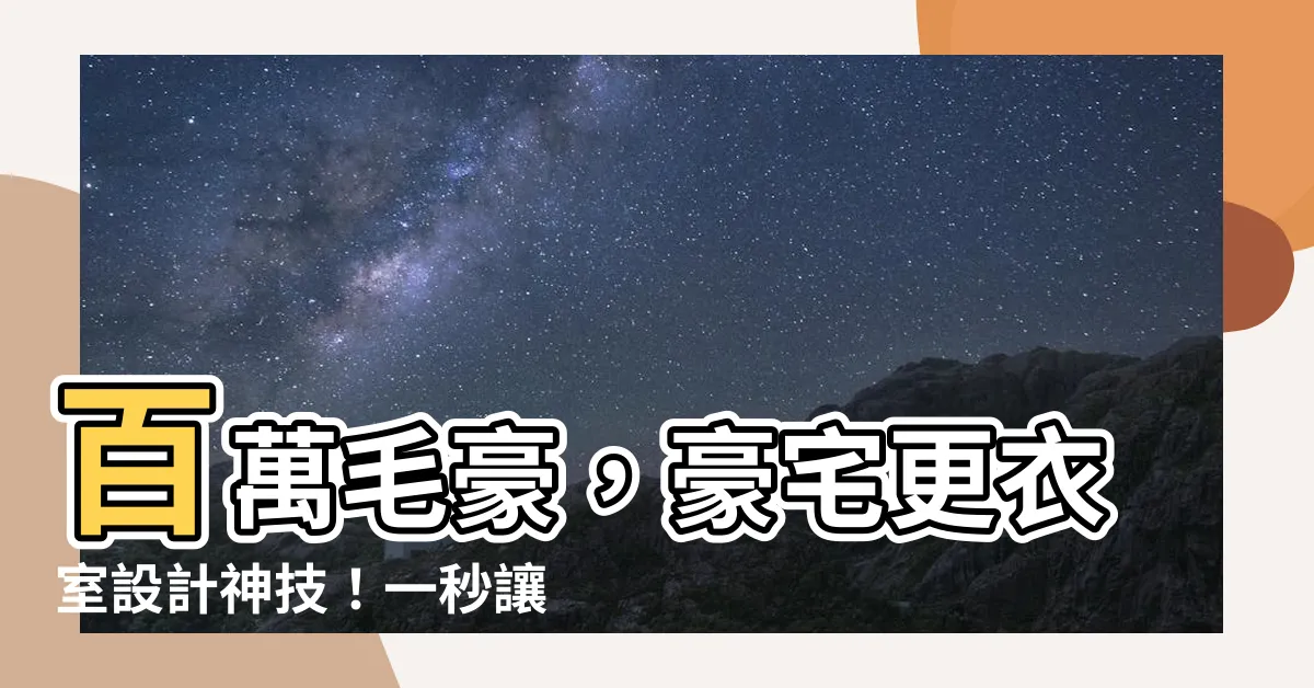 【豪宅更衣室】百萬毛豪，豪宅更衣室設計神技！一秒讓你置身時尚殿堂！
