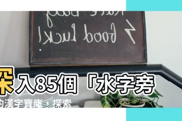 【水字旁的字】深入85個「水字旁」的漢字寶庫，探索漢字的深奧靈魂