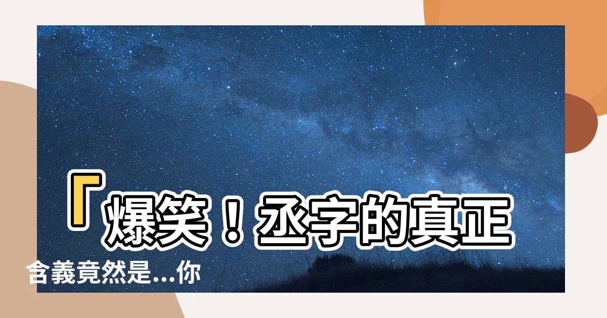 【丞意思】「爆笑！丞字的真正含義竟然是...你絕對想不到的！」