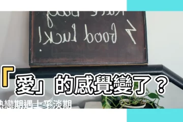 【感覺變了】「愛」的感覺變了？當熱戀期遇上平淡期，情感危機悄悄來臨