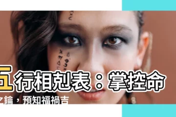 【五行相剋表】五行相剋表：掌控命運之鑰，預知福禍吉凶