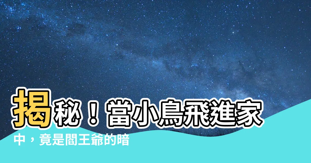 【小鳥飛進家裏】揭秘！當小鳥飛進家中，竟是閻王爺的暗語？令人駭然的徵兆！