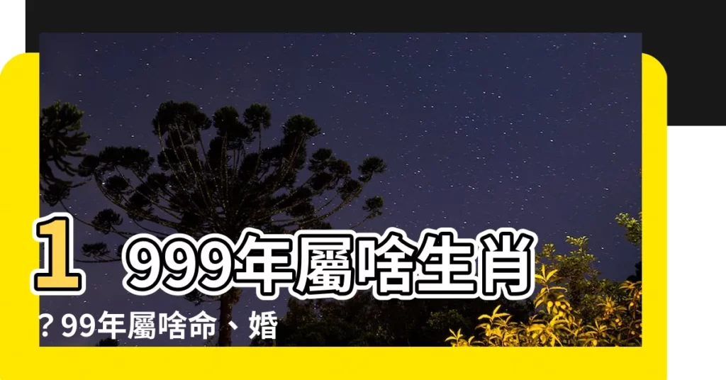 【1999年屬】1999年屬啥生肖？99年屬啥命、婚配禁忌一次搞懂！