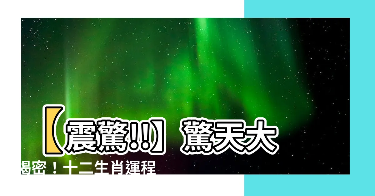 【十二生肖運程】【震驚!!】驚天大揭密！十二生肖運程2024總結震撼曝光