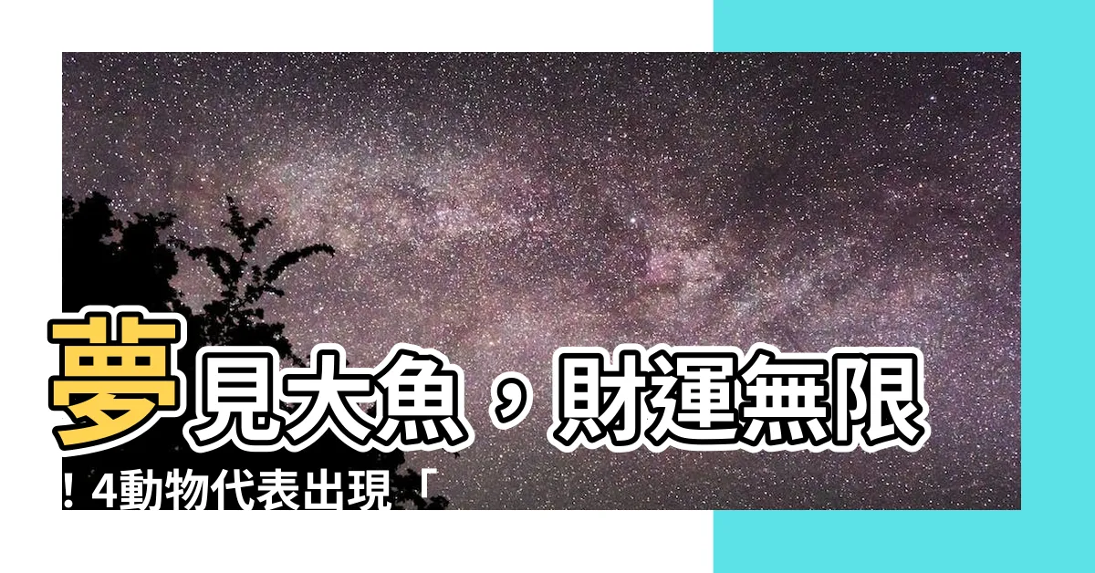 【夢見大魚】夢見大魚，財運無限！4動物代表出現「魚」的神秘預兆